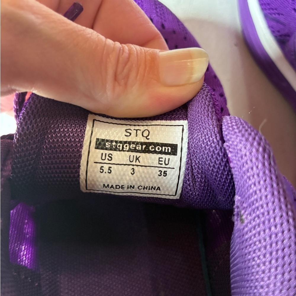 STQ Lightweight Air Cushion Shoes, Road Running w/ Arch Support Dark Purple 5.5 - Picture 8 of 13
